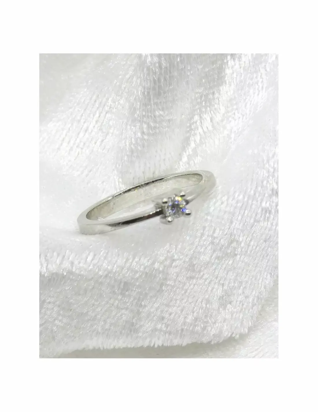 Outlet Anillo PLATINO 4 garras cuadrado diamante 0.10ct - T.14 Platino | Anillos Con Brillantes