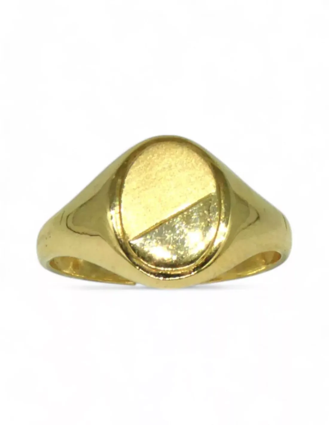 Cheap Anillo sello oval mitad satinado y pulido oro 18k - T.16 Sellos | Anillos De Oro