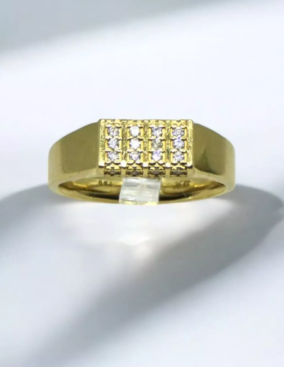 Cheap Anillo sello rectangular tres filas de diamantes oro 18k - T. 22 Anillos Con Brillantes | Sellos