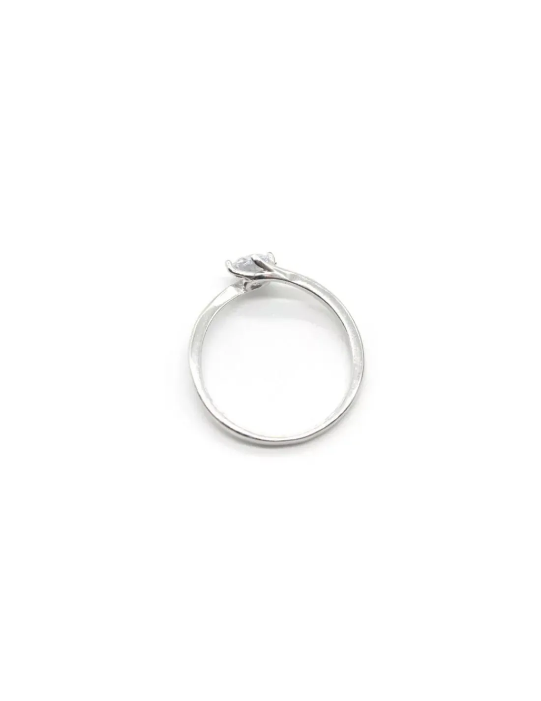 Discount Anillo solitario circonita 4 mm 4 garras ladeadas Plata de Ley Anillos De Plata | Anillos