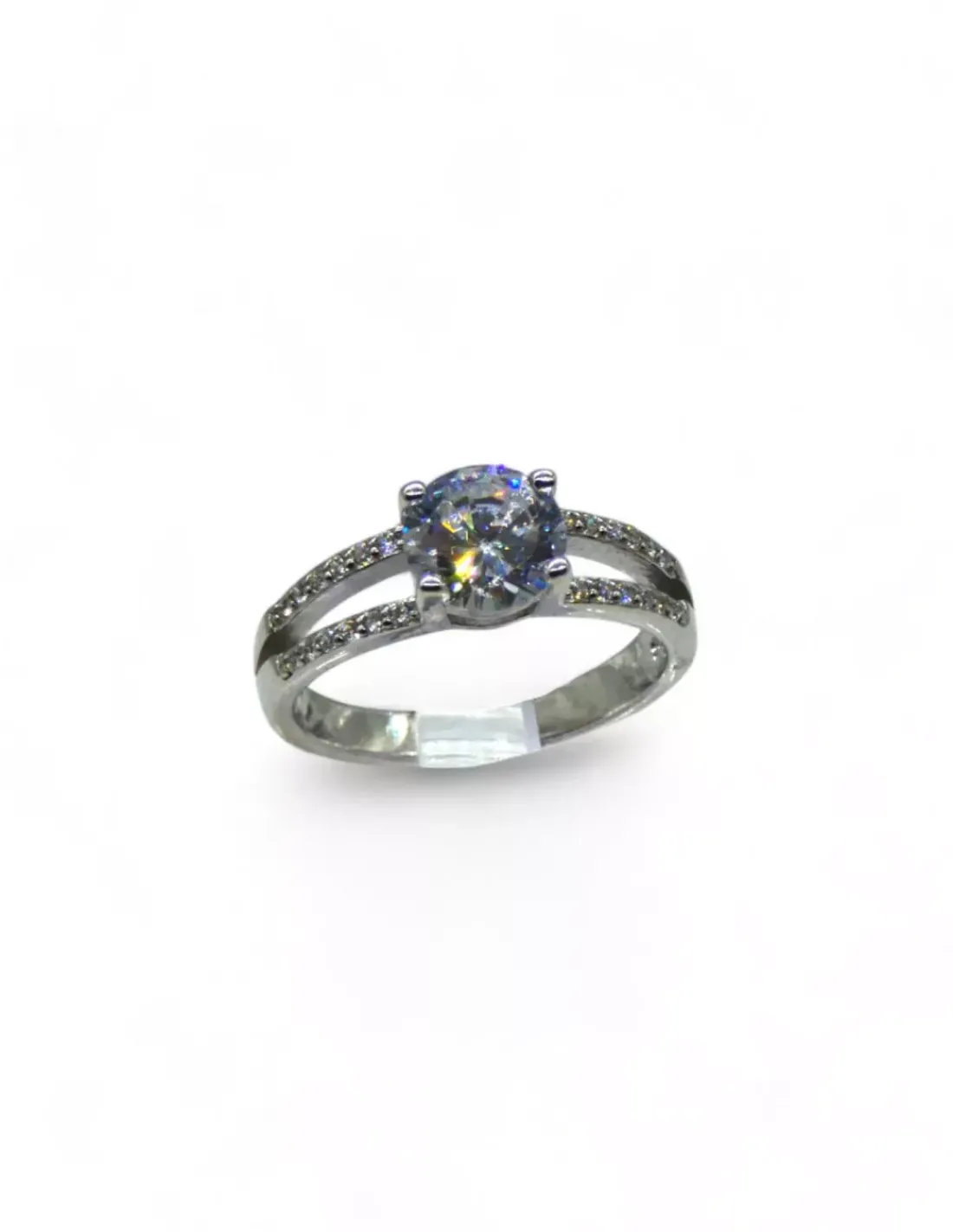 Fashion Anillo solitario circonita dos blandas plata 925 Anillos De Plata | Anillos