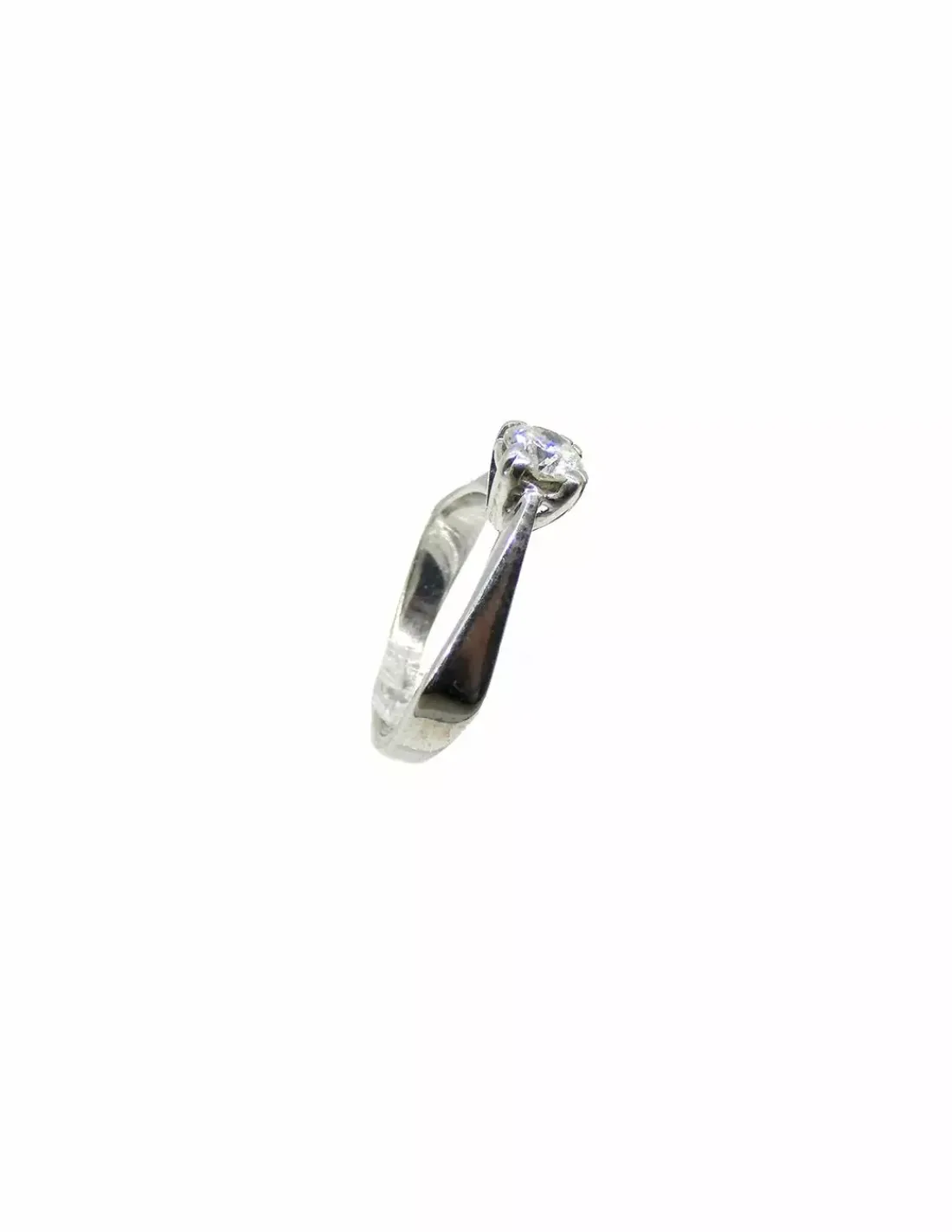 Online Anillo solitario con diamante cuatro garras oro blanco 18k - T.12 Anillos Con Brillantes | Anillos De Oro Blanco