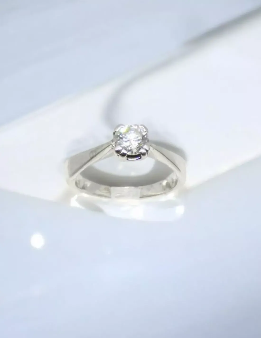 Online Anillo solitario con diamante cuatro garras oro blanco 18k - T.12 Anillos Con Brillantes | Anillos De Oro Blanco