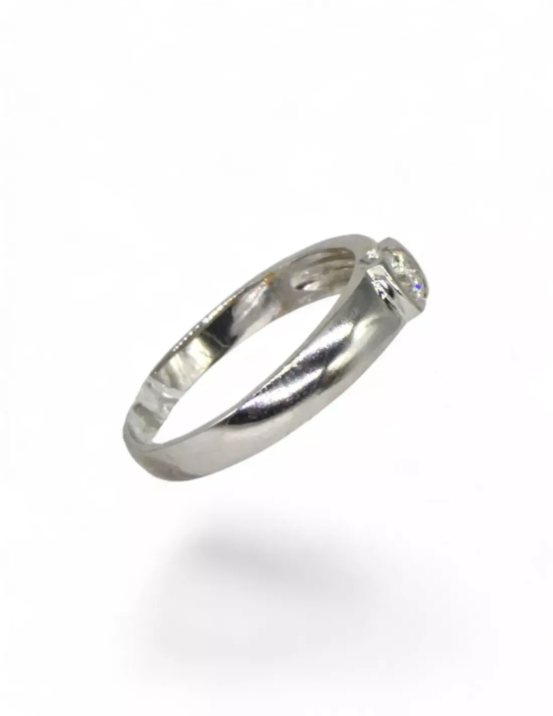 Hot Anillo solitario con diamante en chatón oro blanco mate 18k - T 25 Anillos Con Brillantes | Anillos De Oro
