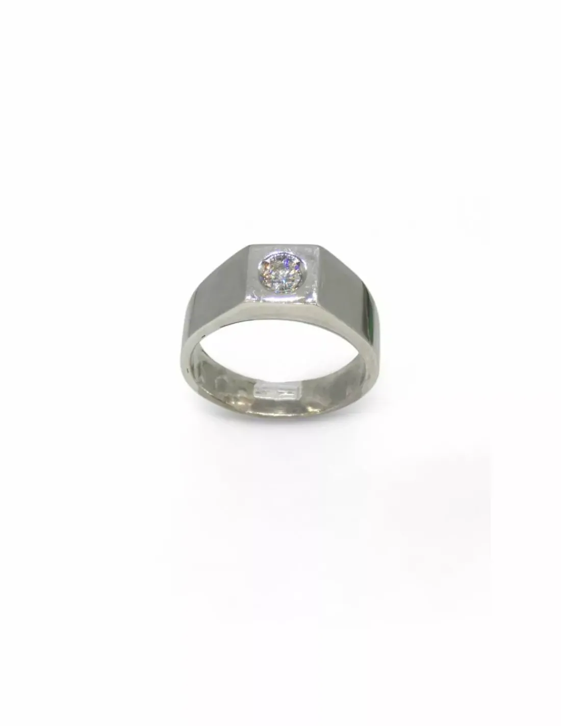Outlet Anillo solitario con diamante oro blanco 18k - T.18 Anillos Con Brillantes | Anillos De Oro