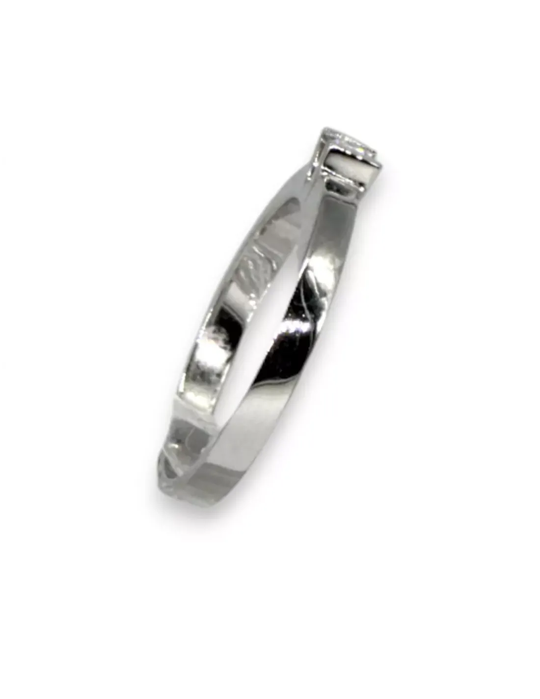 Fashion Anillo solitario de pedida con diamante en cuatro garras oro blanco 18k - T.11 Anillos Con Brillantes | Anillos De Oro