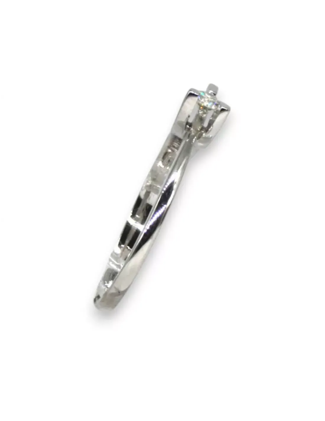 Fashion Anillo solitario de pedida con diamante en tres garras oro blanco 18k - T.12 Anillos Con Brillantes | Anillos De Oro Blanco