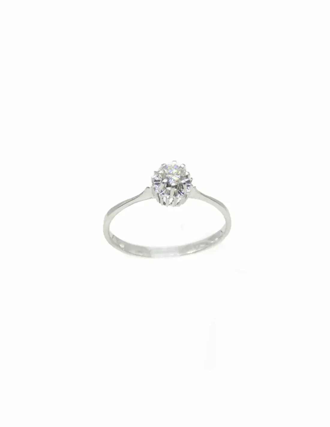 Flash Sale Anillo solitario ocho garras con diamante oro blanco 18k - T.24 Anillos De Oro Blanco | Anillos
