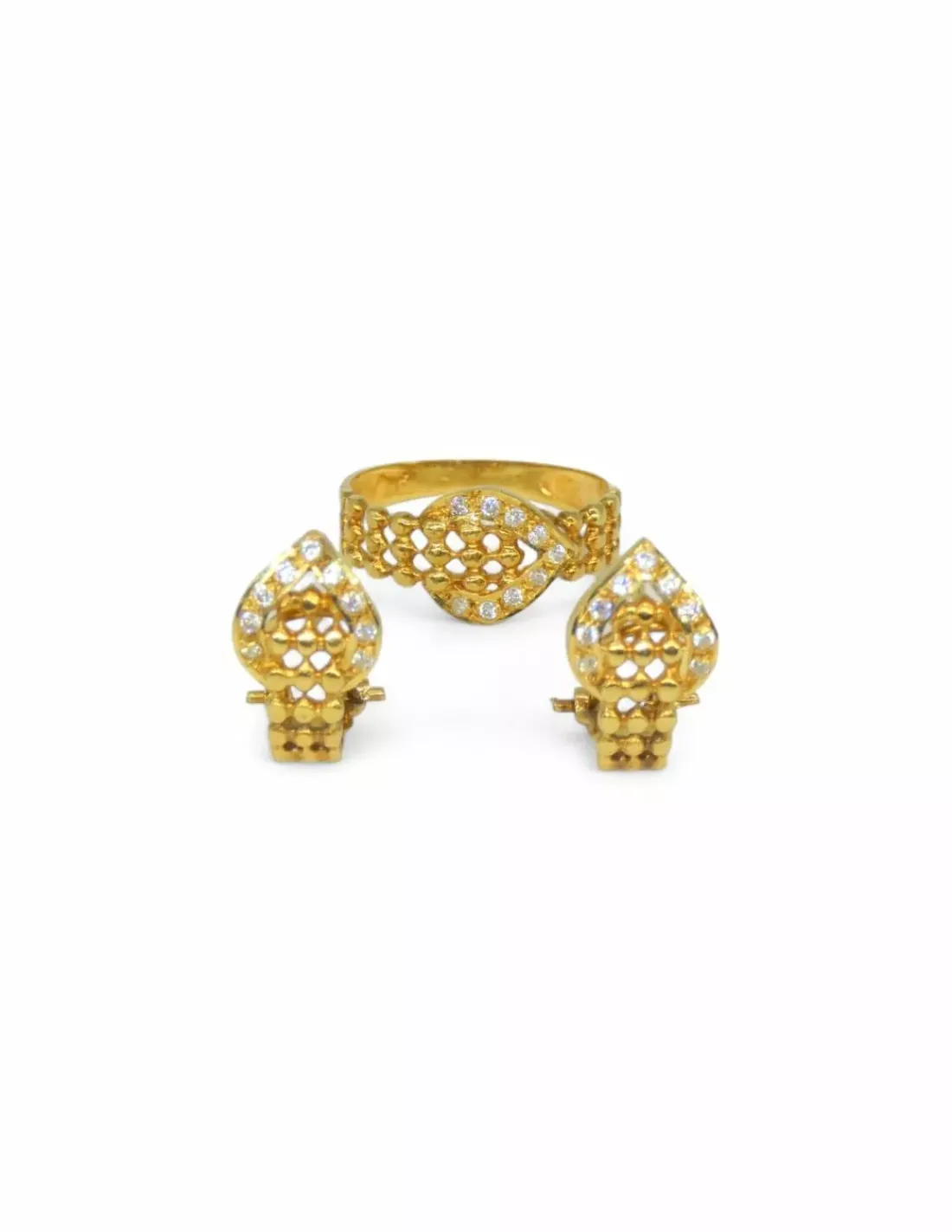 New Anillo tres filas bolitas con motivo circonitas oro 18k - T.16 Anillos De Oro | Anillos