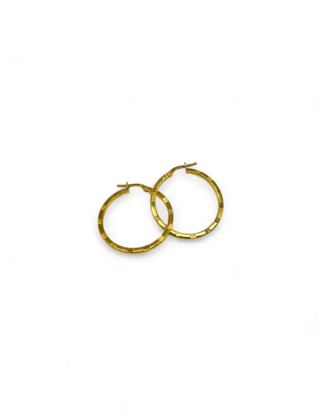 Clearance Aros tubo cuadrado tallado plata 925 chapada oro - 2x29mm Aros De Plata