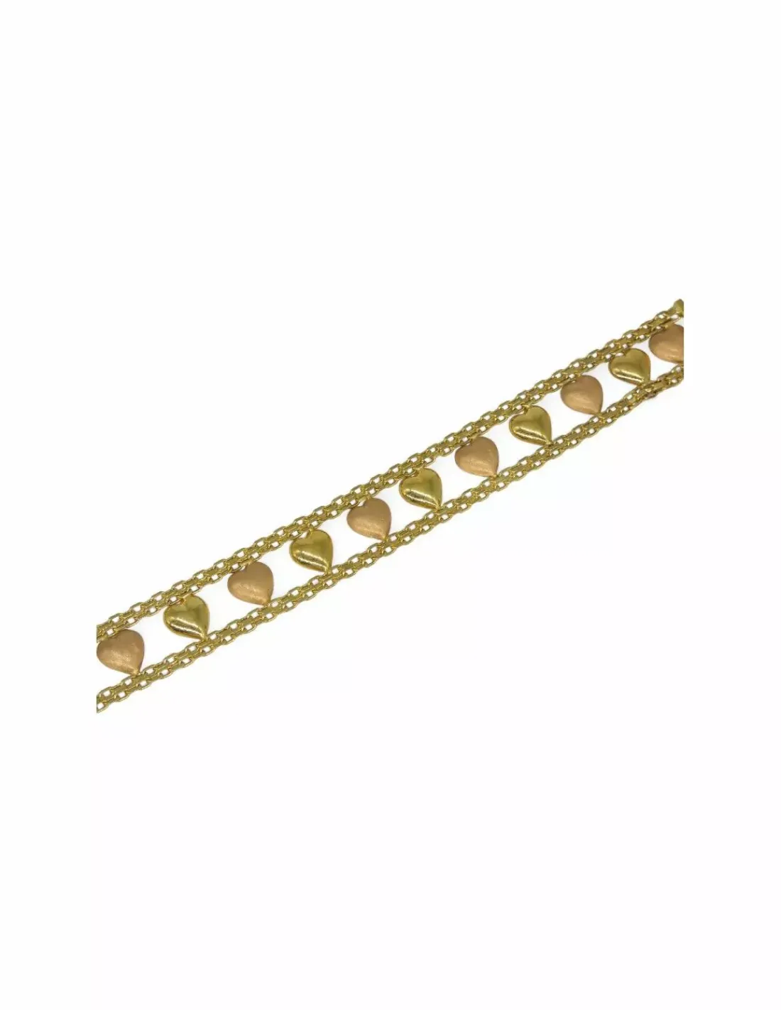 Cheap Brazalete corazones oro bicolor 18k - 16.5cm Pulseras De Plata | Pulseras De Oro