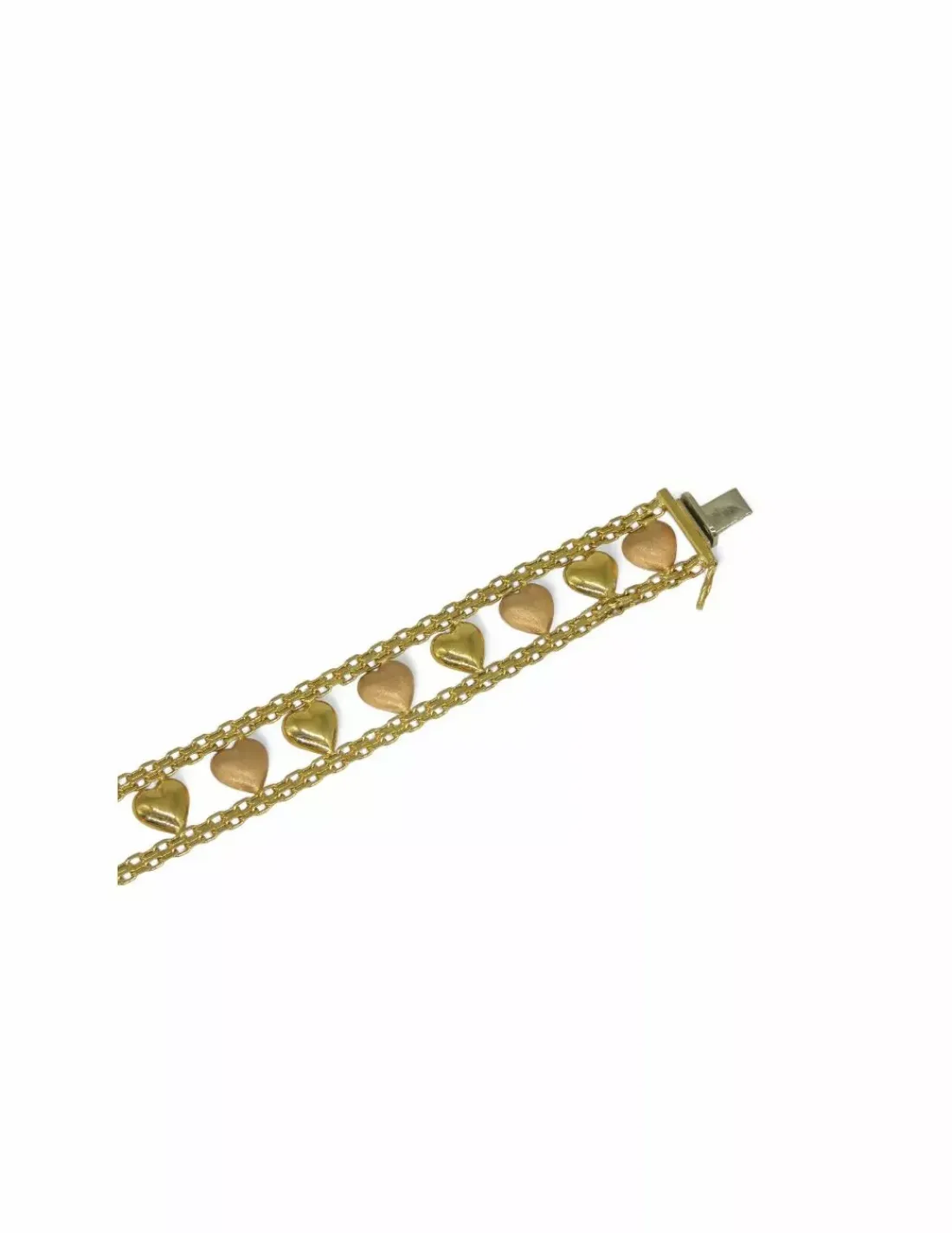Cheap Brazalete corazones oro bicolor 18k - 16.5cm Pulseras De Plata | Pulseras De Oro