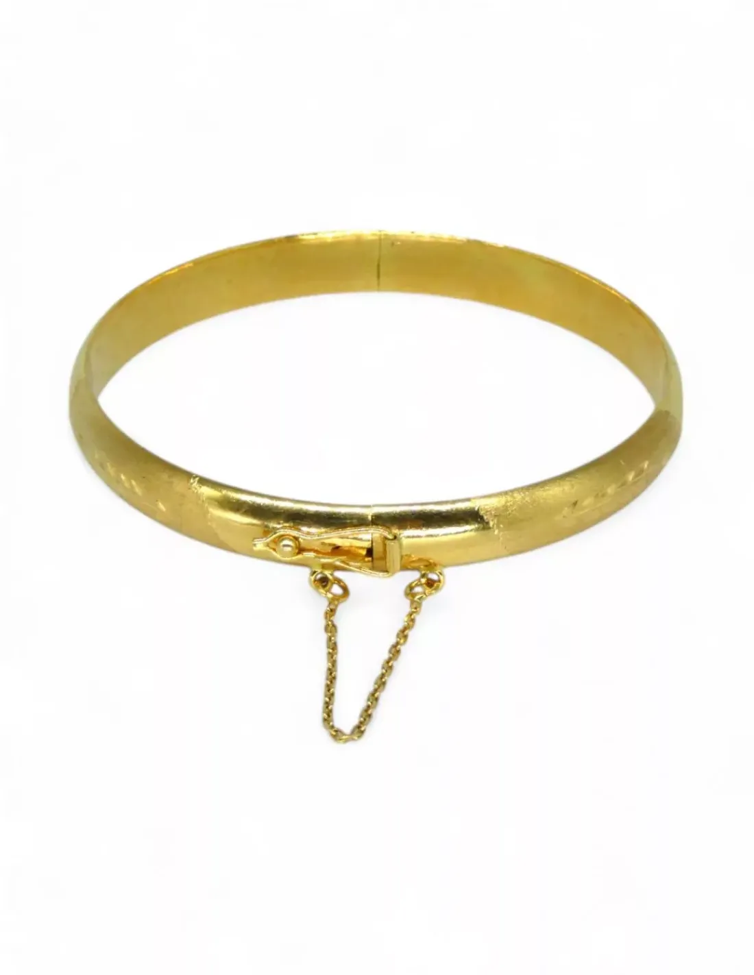 Flash Sale Caña labrada con cadena de seguridad oro 18k - 6cm Cañas | Pulseras De Oro