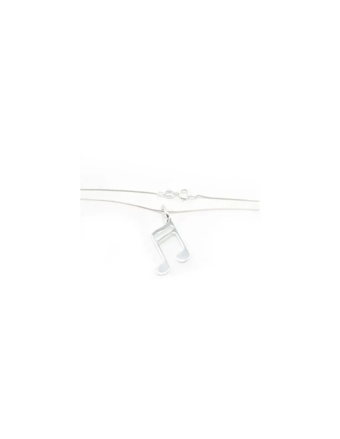 Outlet Cadena con colgante liso nota musical corchea plata - 40cm Gargantillas De Plata