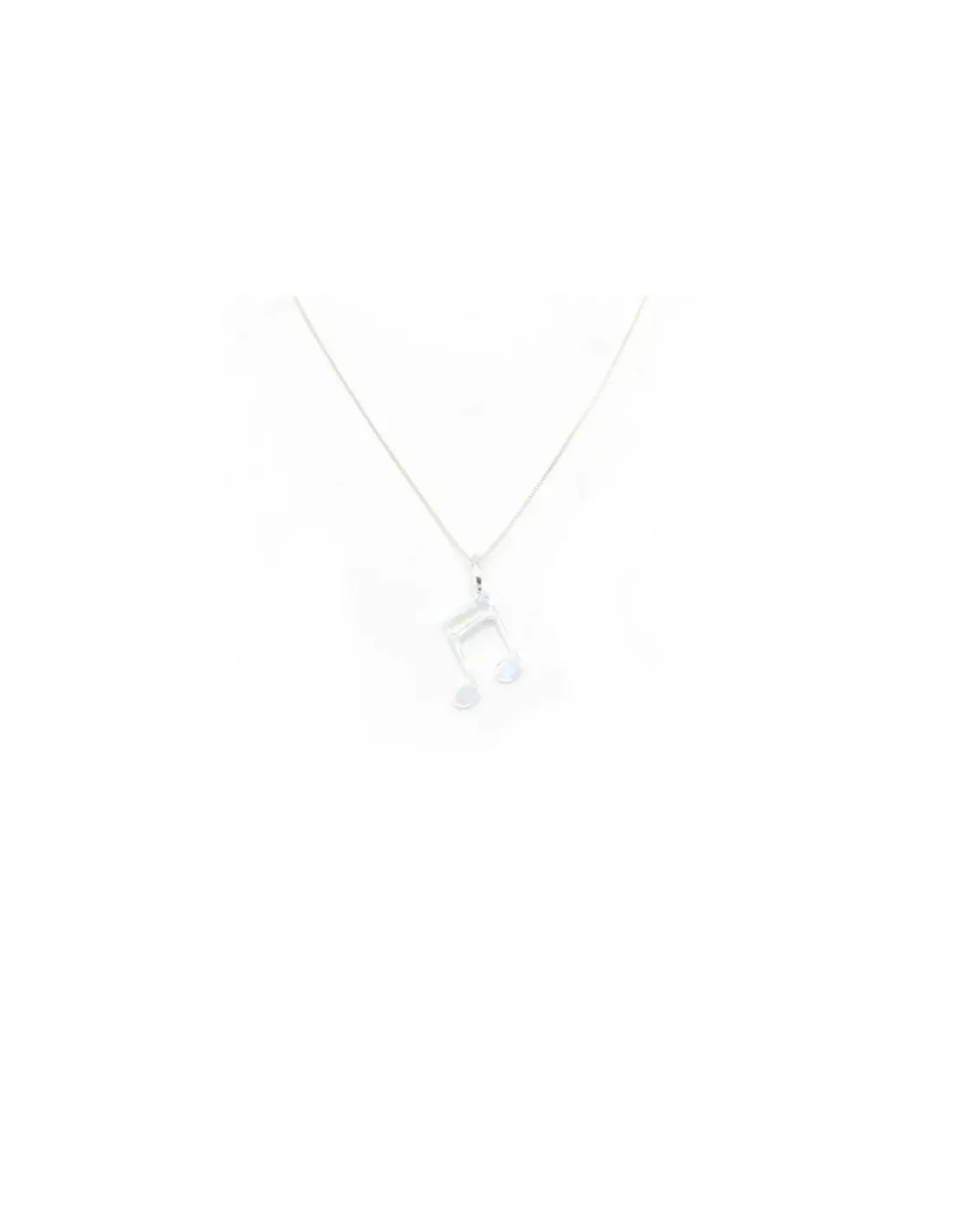 Outlet Cadena con colgante liso nota musical corchea plata - 40cm Gargantillas De Plata
