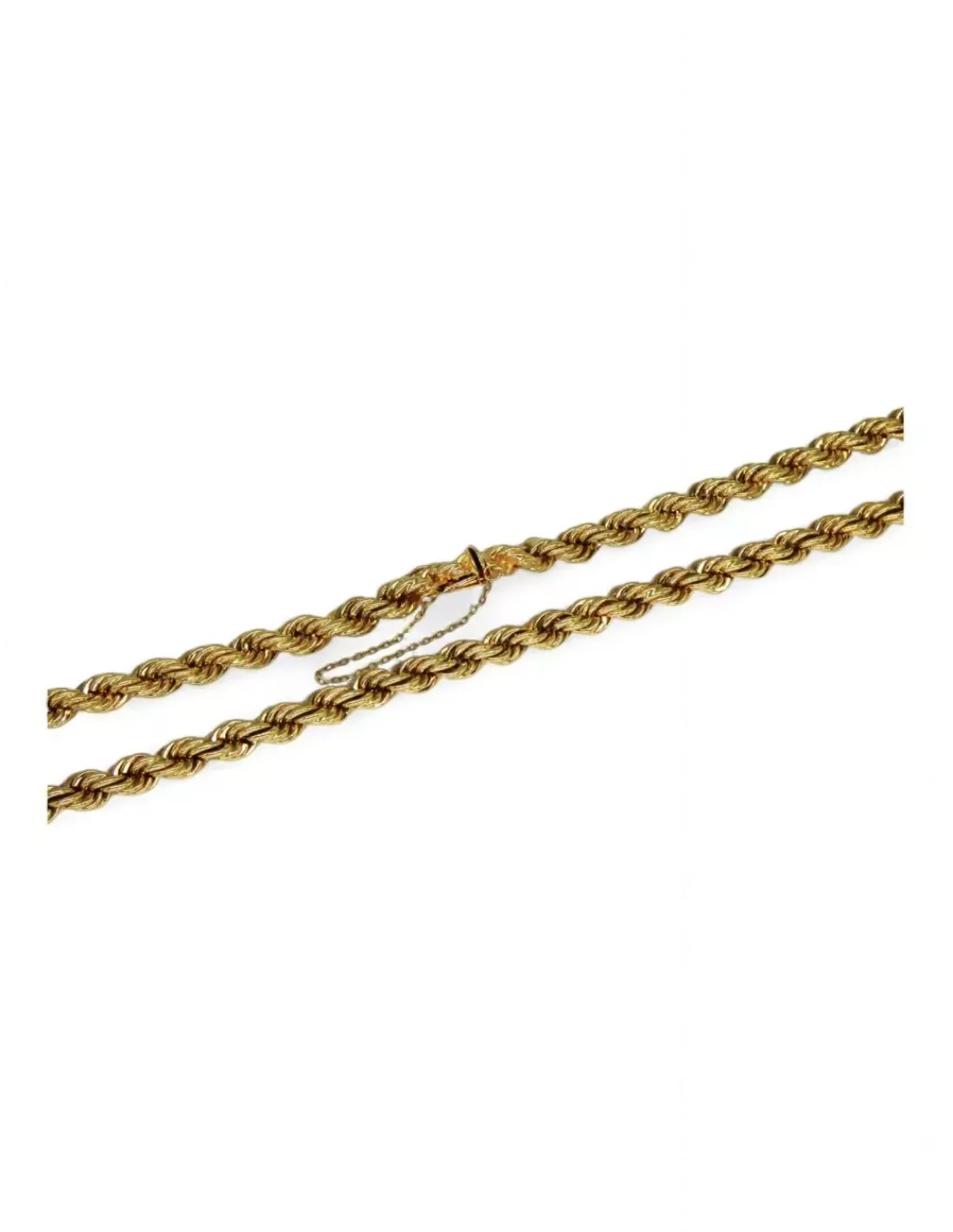 Hot Cadena cordón mediano c. seguridad oro 18k - 60cm Cordones De Oro