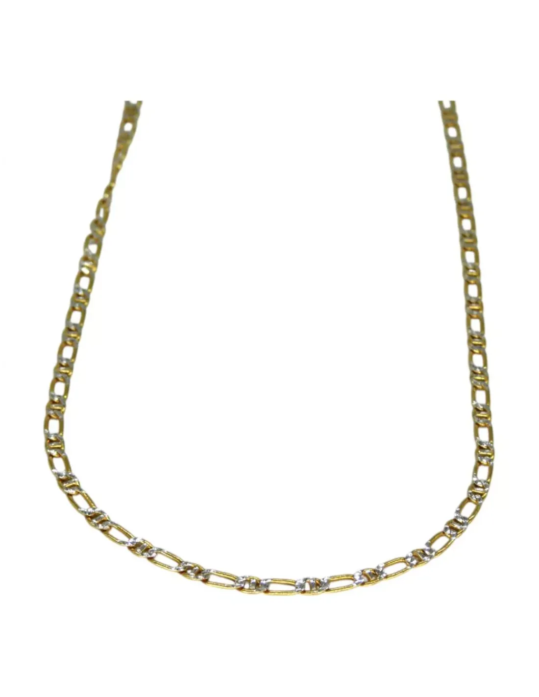 Best Sale Cadena eslabón plano oro bicolor 18k - 40x0.3cm Cadenas De Oro