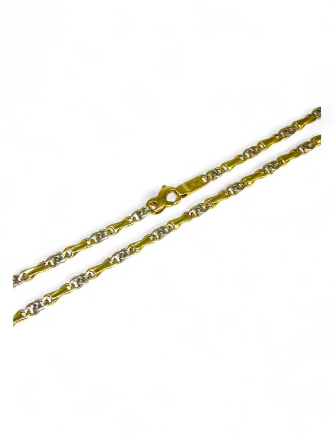 Discount Cadena italiana plana oro bicolor 18k - 60x0.4cm Cadenas De Oro