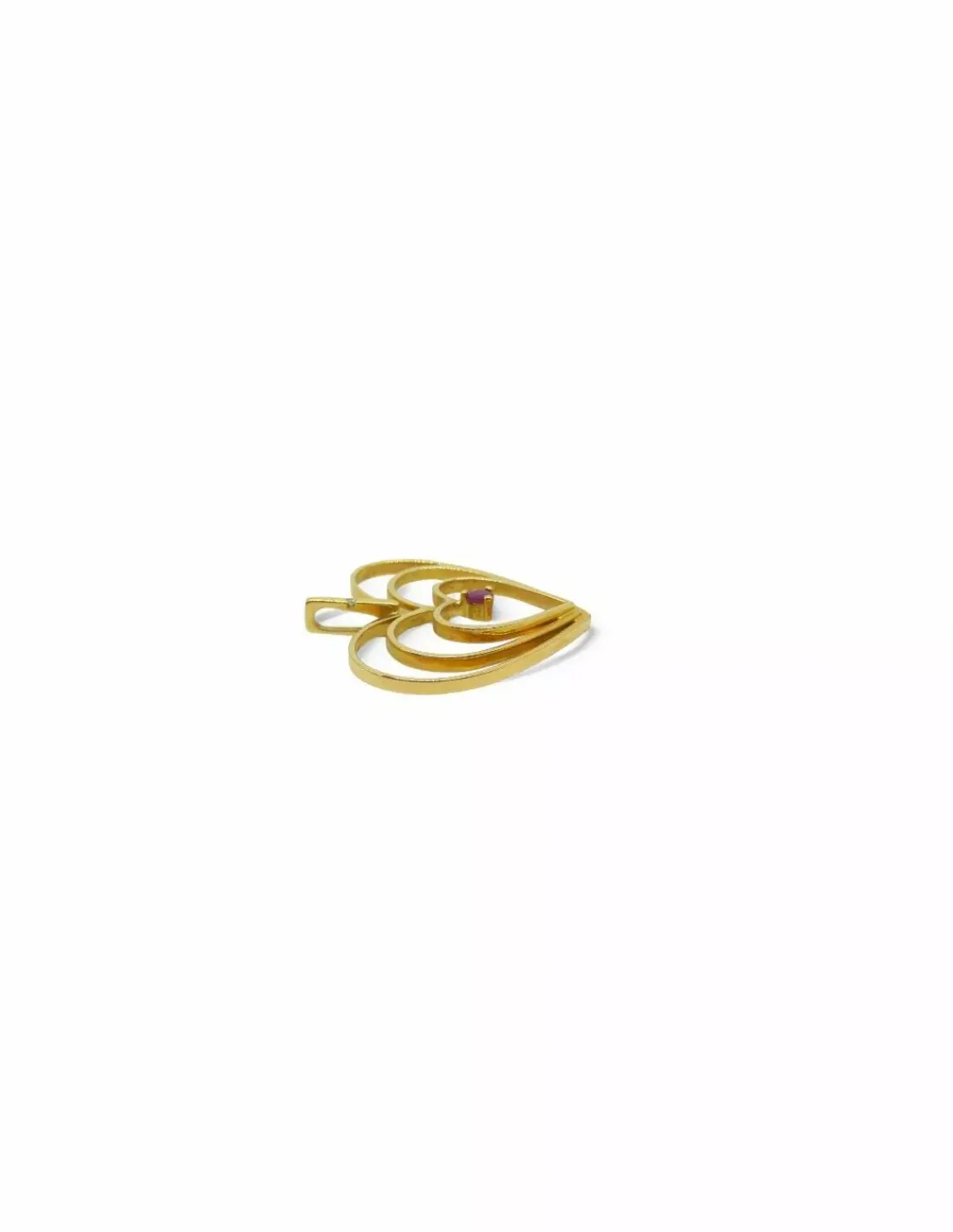 Clearance Colgante 3 corazones calados con rubí oro 18k Colgante De Corazones