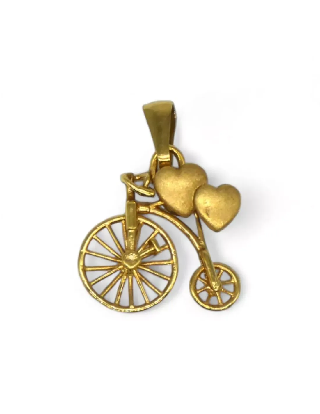 Shop Colgante bicicleta con corazones oro 18k Colgante De Corazones