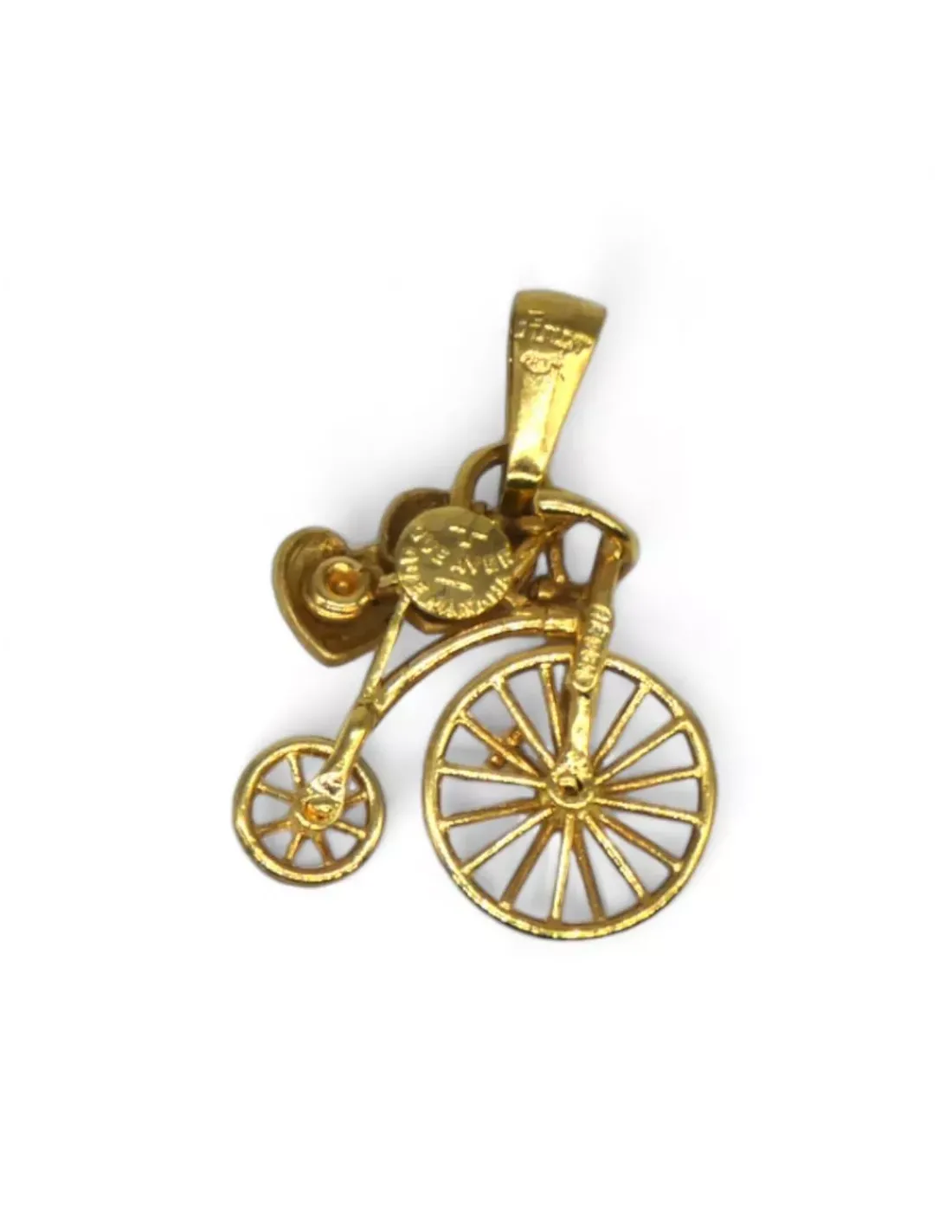 Shop Colgante bicicleta con corazones oro 18k Colgante De Corazones