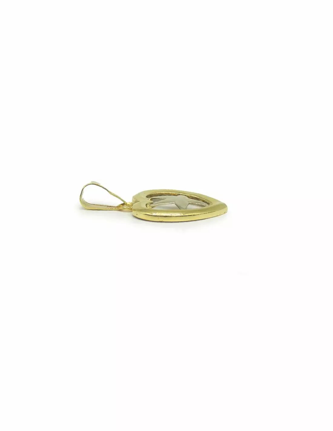 Cheap Colgante corazón calado con estrella bicolor oro 18k Colgante De Corazones