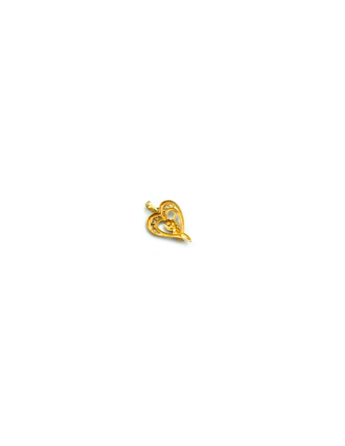 Best Sale Colgante corazón con ángel circonitas oro 18k Colgante De Corazones