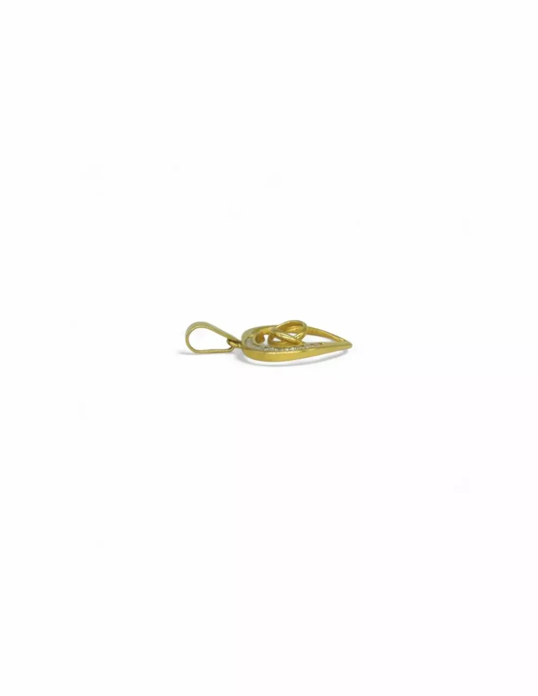 Best Sale Colgante corazón doble alianza circonitas oro 18k Colgante De Corazones