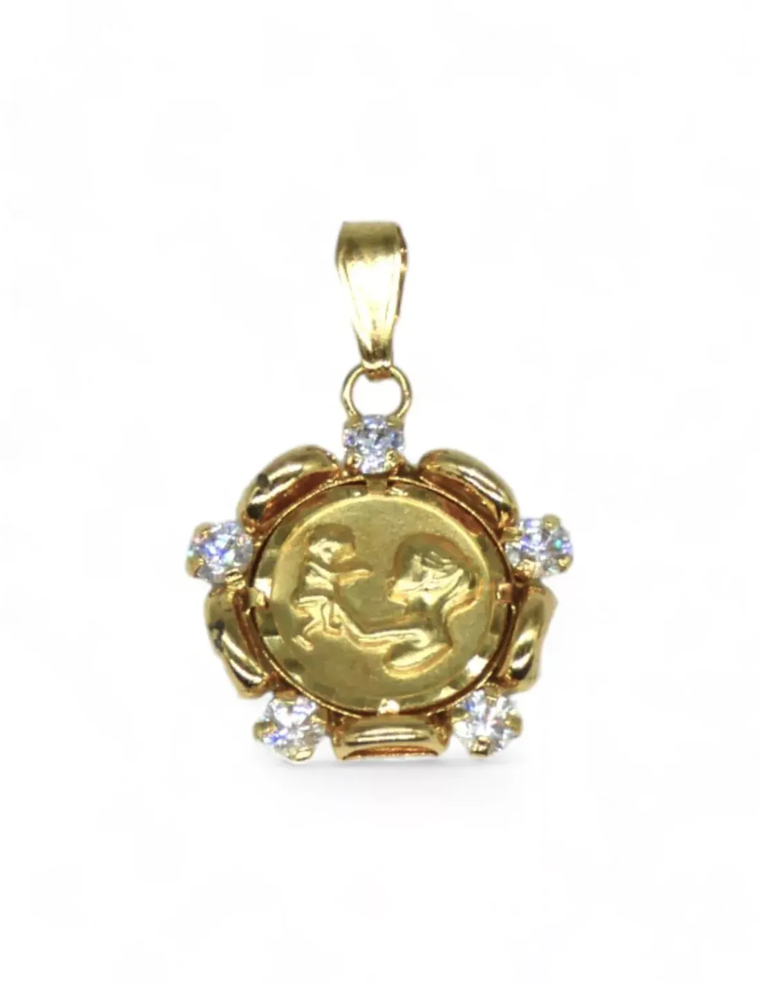 Best Sale Colgante medalla de la madre con cinco circonitas oro 18k Medalla De La Virgen | Colgante Con La Virgen