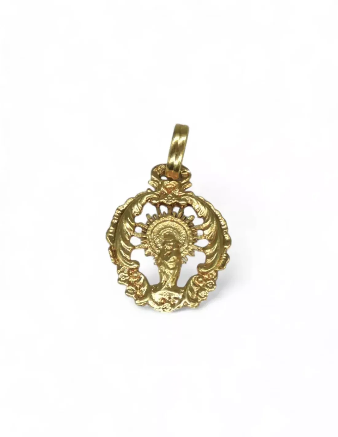 Store Colgante medalla Virgen del Pilar con orla oro 18k Medalla De La Virgen | Colgante Con La Virgen