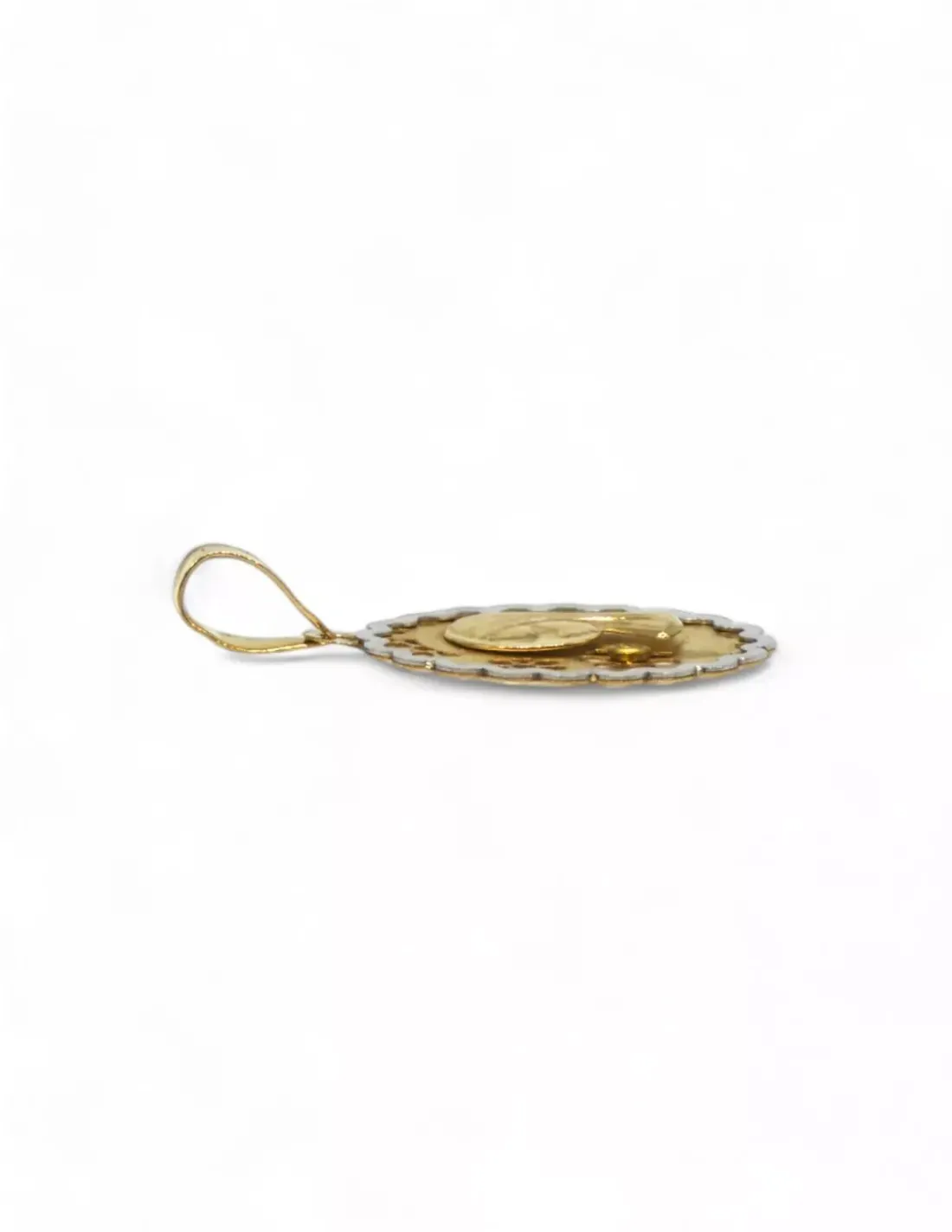 Flash Sale Colgante medalla virgen niña calada oro bicolor 18k Medalla De La Virgen | Colgante Con La Virgen