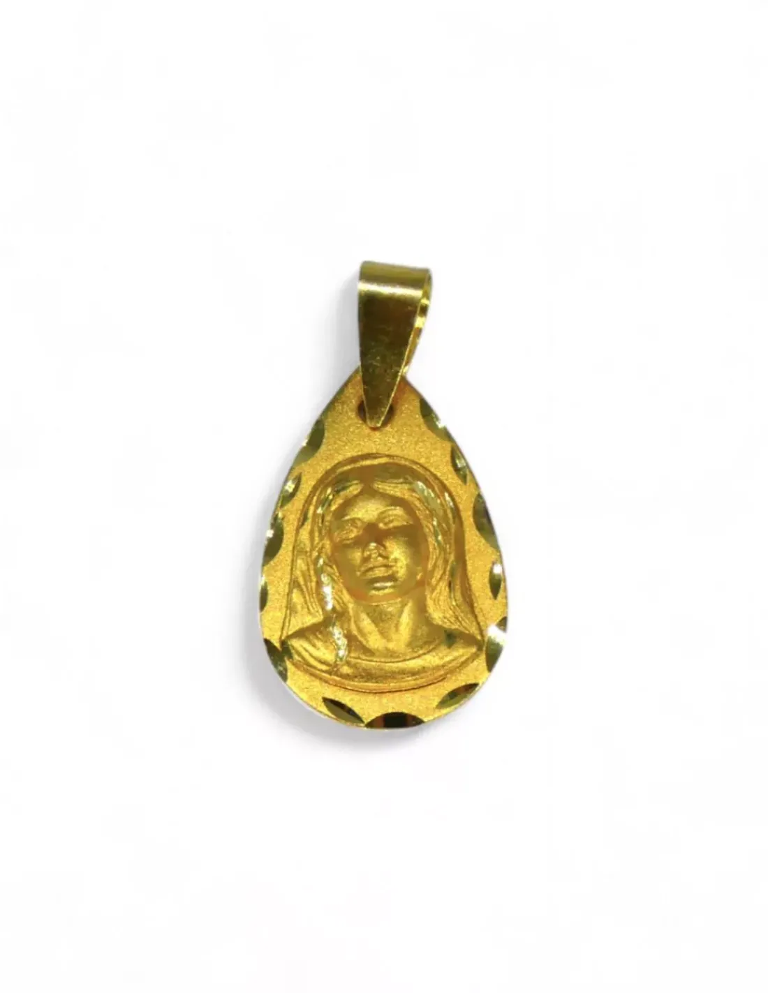 Shop Colgante medalla Virgen niña forma de gota oro 18k Medalla De La Virgen | Colgante Con La Virgen