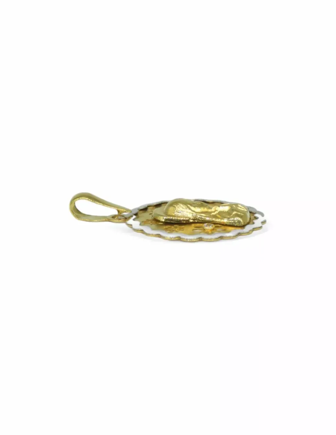Clearance Colgante medalla Virgen niña oro bicolor 18k Medalla De La Virgen | Colgante Con La Virgen