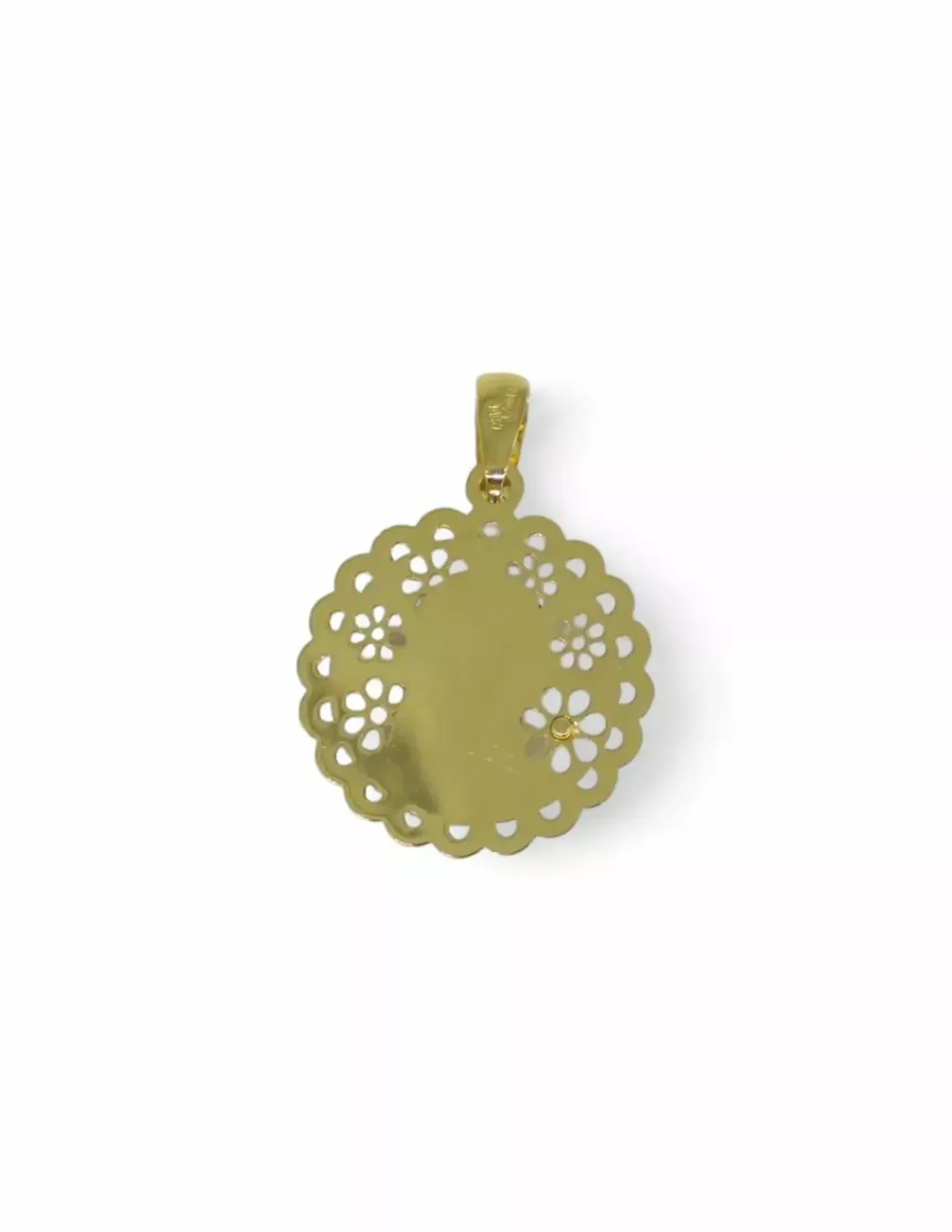 Clearance Colgante medalla Virgen niña oro bicolor 18k Medalla De La Virgen | Colgante Con La Virgen