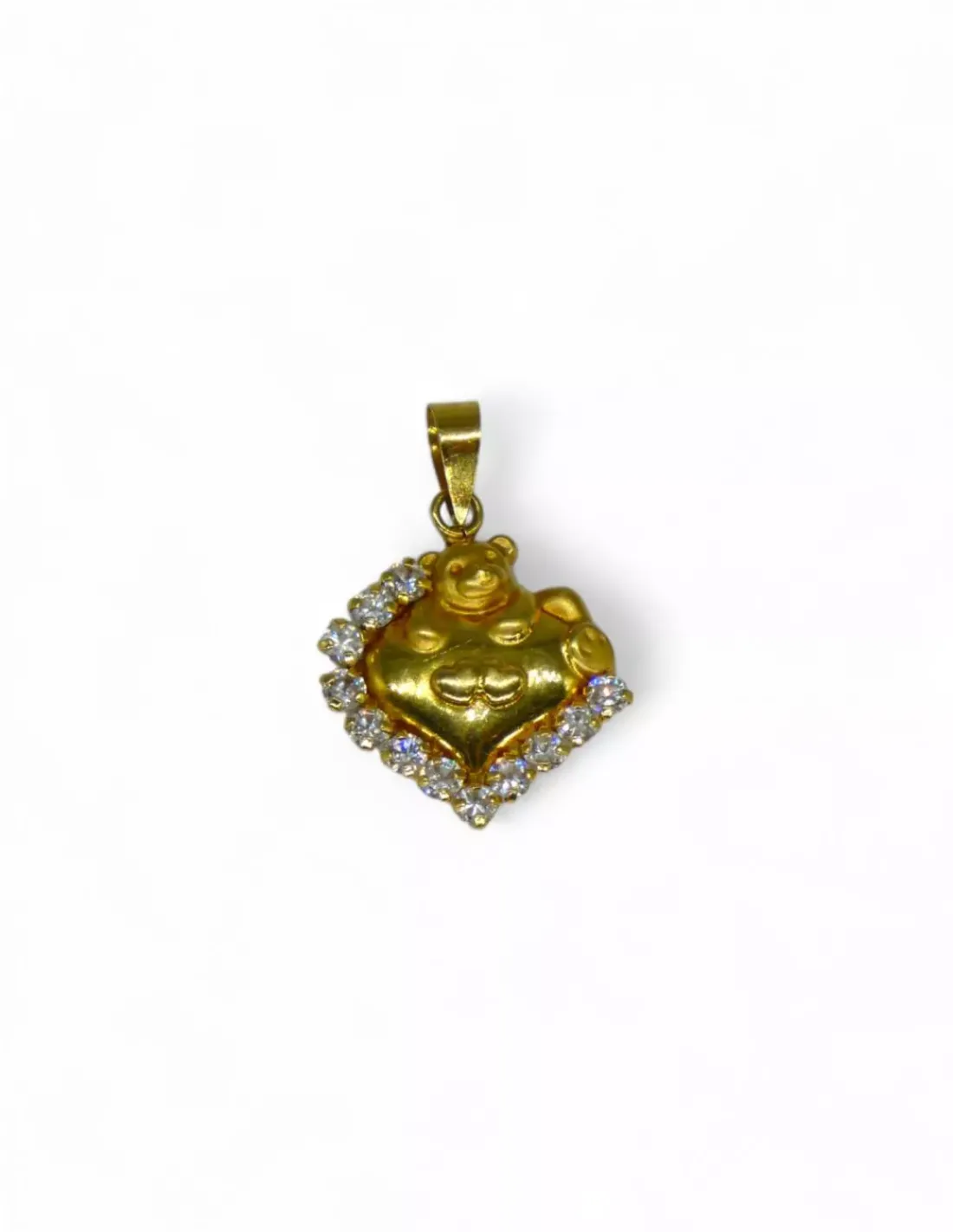 Shop Colgante oso corazón con circonitas oro 18k Colgante De Animales | Colgante De Corazones