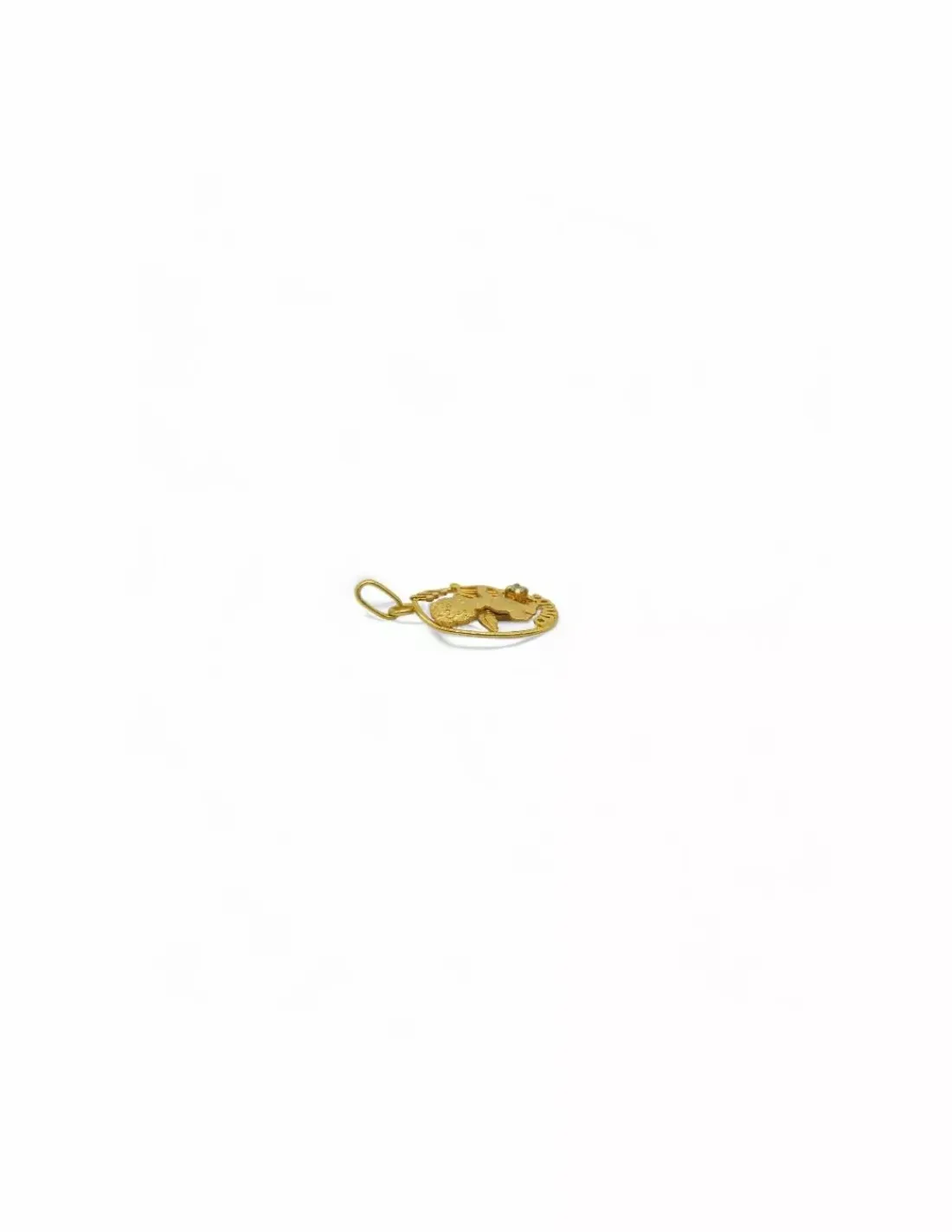 New Colgante ovalado silueta angelito amor circonita oro 18k Colgante De Corazones