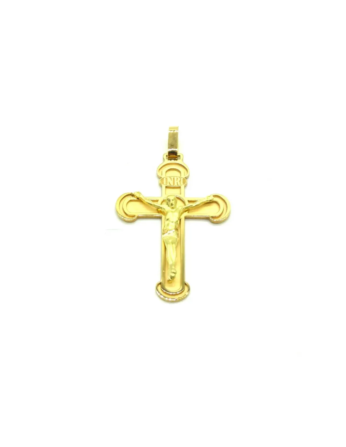 Best Sale Cruz con Cristo mate y brillo oro 18k - 3,7 cm Medalla De Cristo | Colgante De Cristo