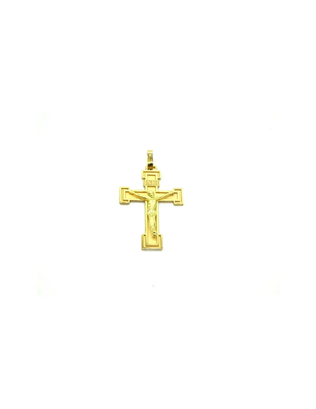 Shop Cruz con Cristo mate y brillo oro 18k - 3 cm Medalla De Cristo | Colgante De Cristo