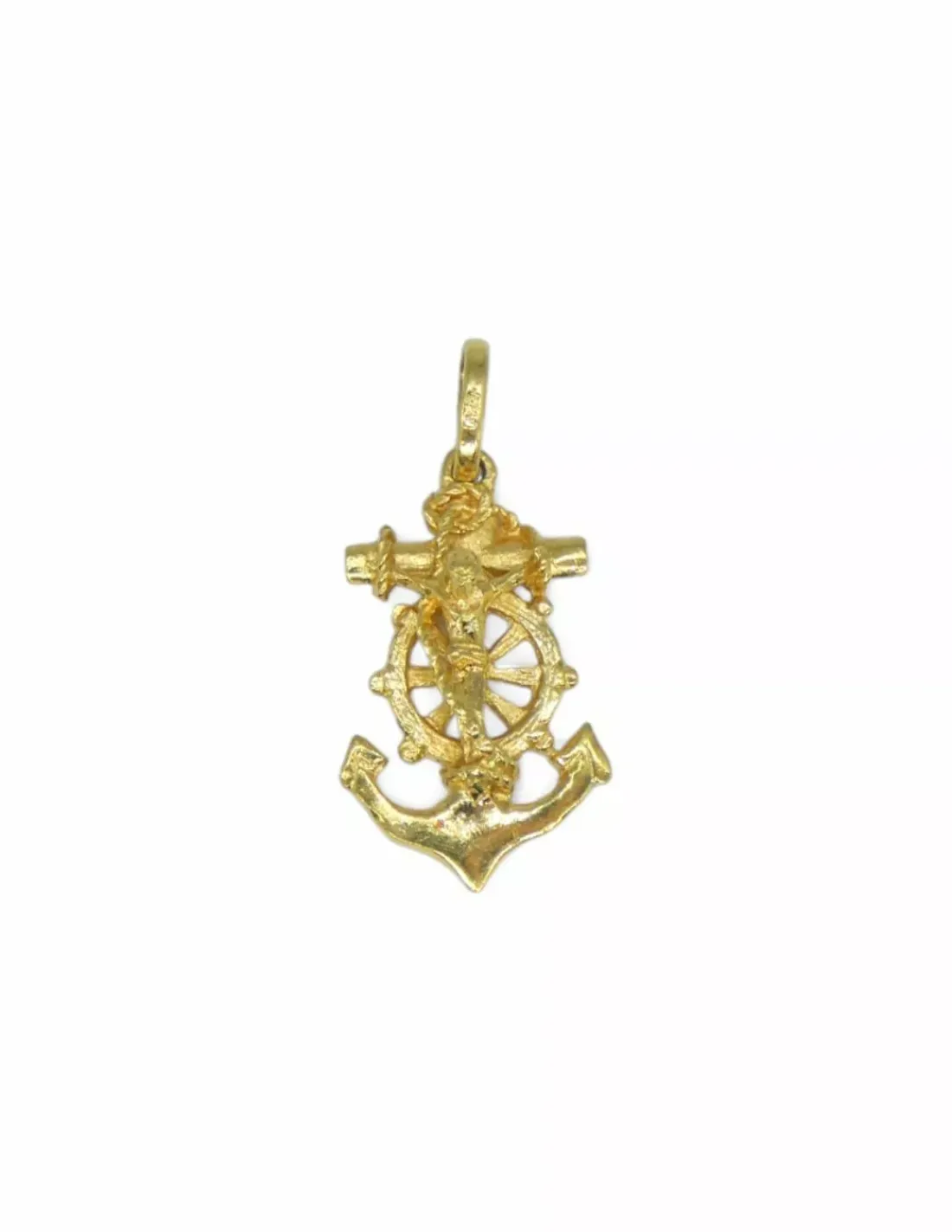 Shop Cruz Marinera con Cristo en relieve oro 18k - 2,2cm Cruces Especiales