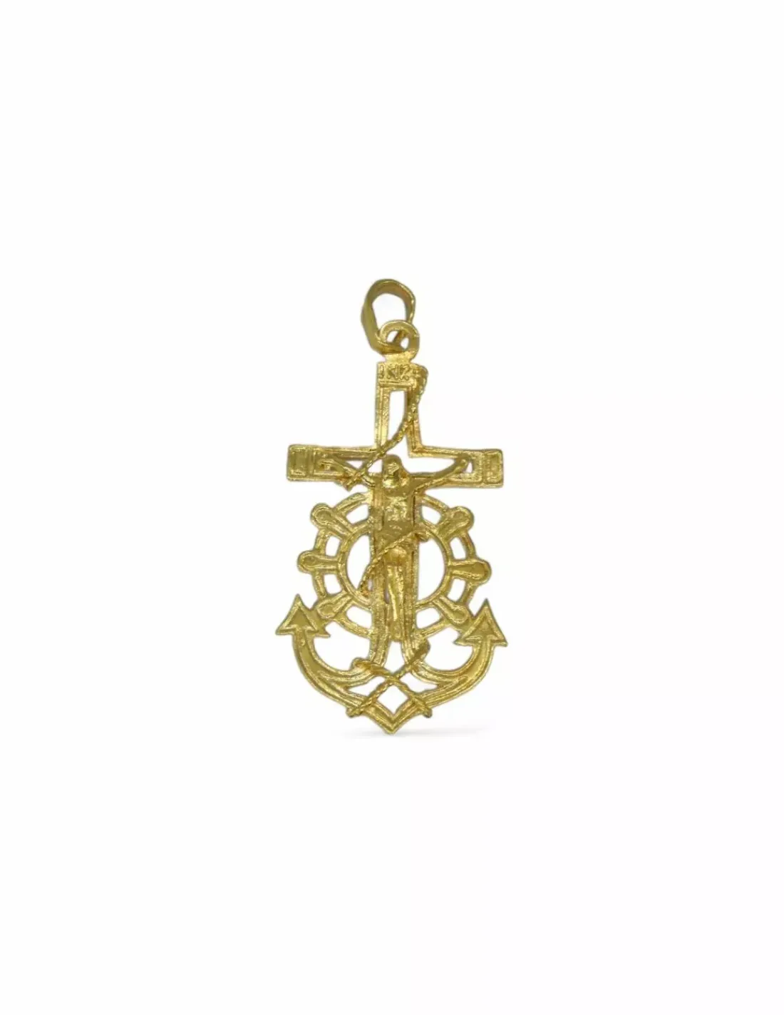 Cheap Cruz Marinera con Cristo en relieve oro 18k - 3,5cm Cruces Especiales
