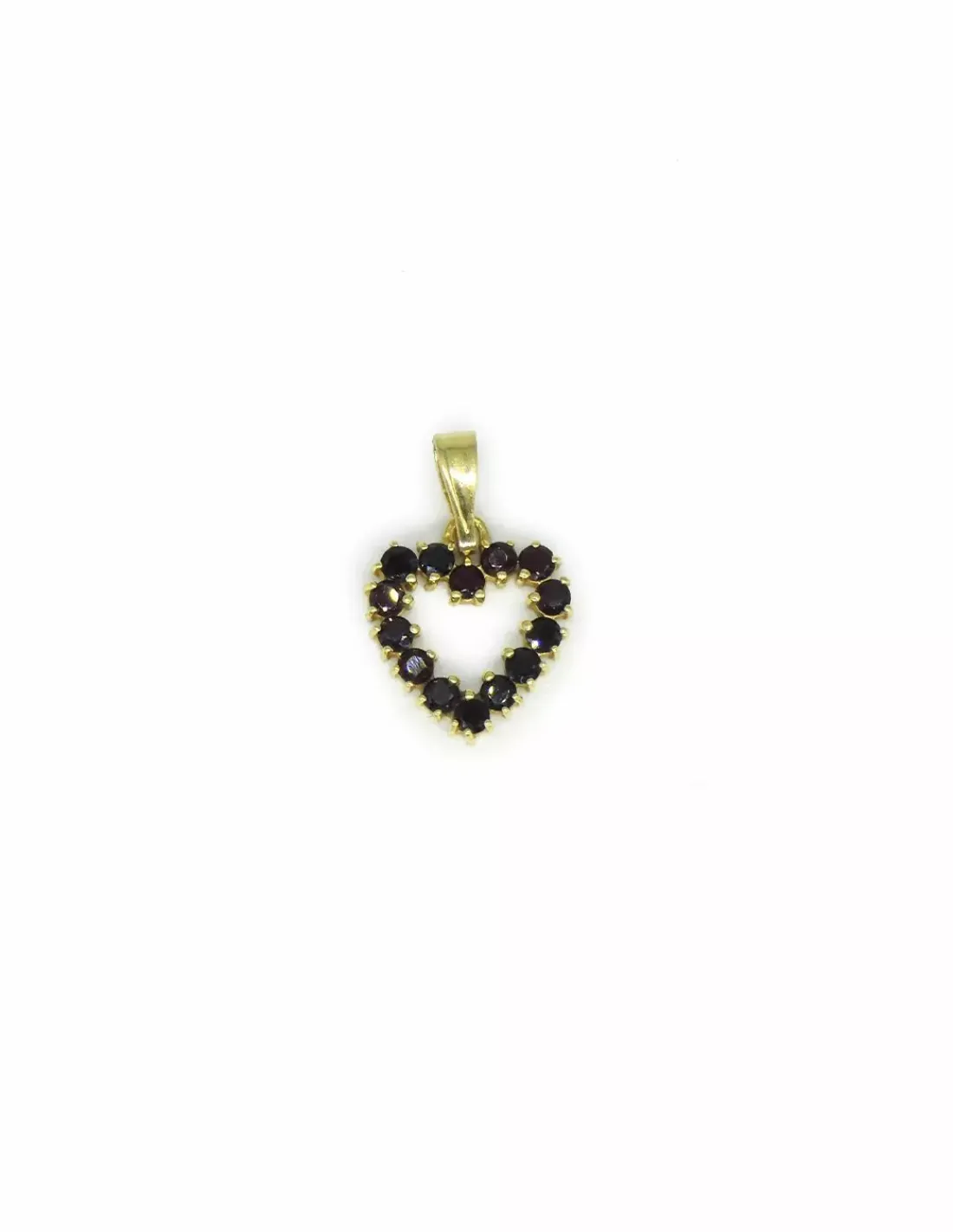 Online Dije corazón piedras granate en oro de 18k Colgante De Corazones