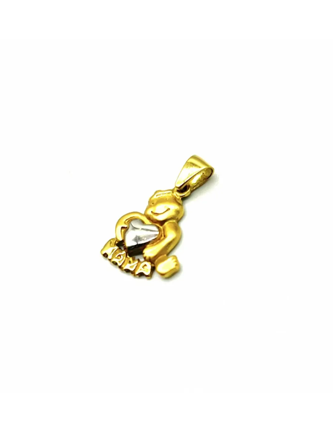 New Dije niño corazón mamá oro 18k Colgante De Corazones