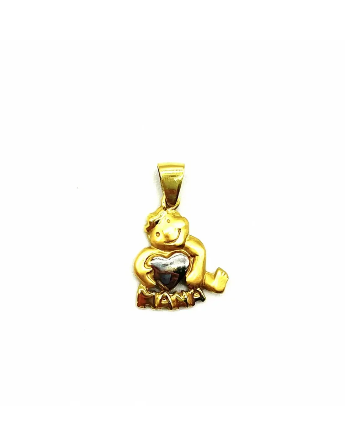 New Dije niño corazón mamá oro 18k Colgante De Corazones