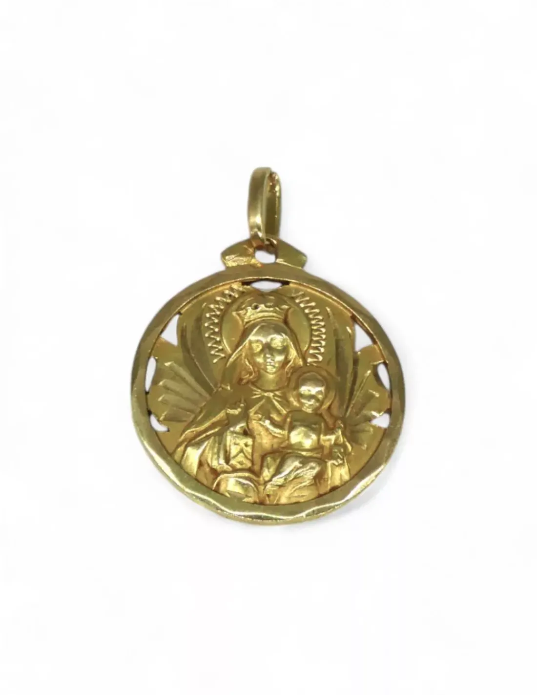 Online Escapulario corazón de Jesús y Virgen del Carmen calado oro 18k Medalla De La Virgen | Colgante Con La Virgen