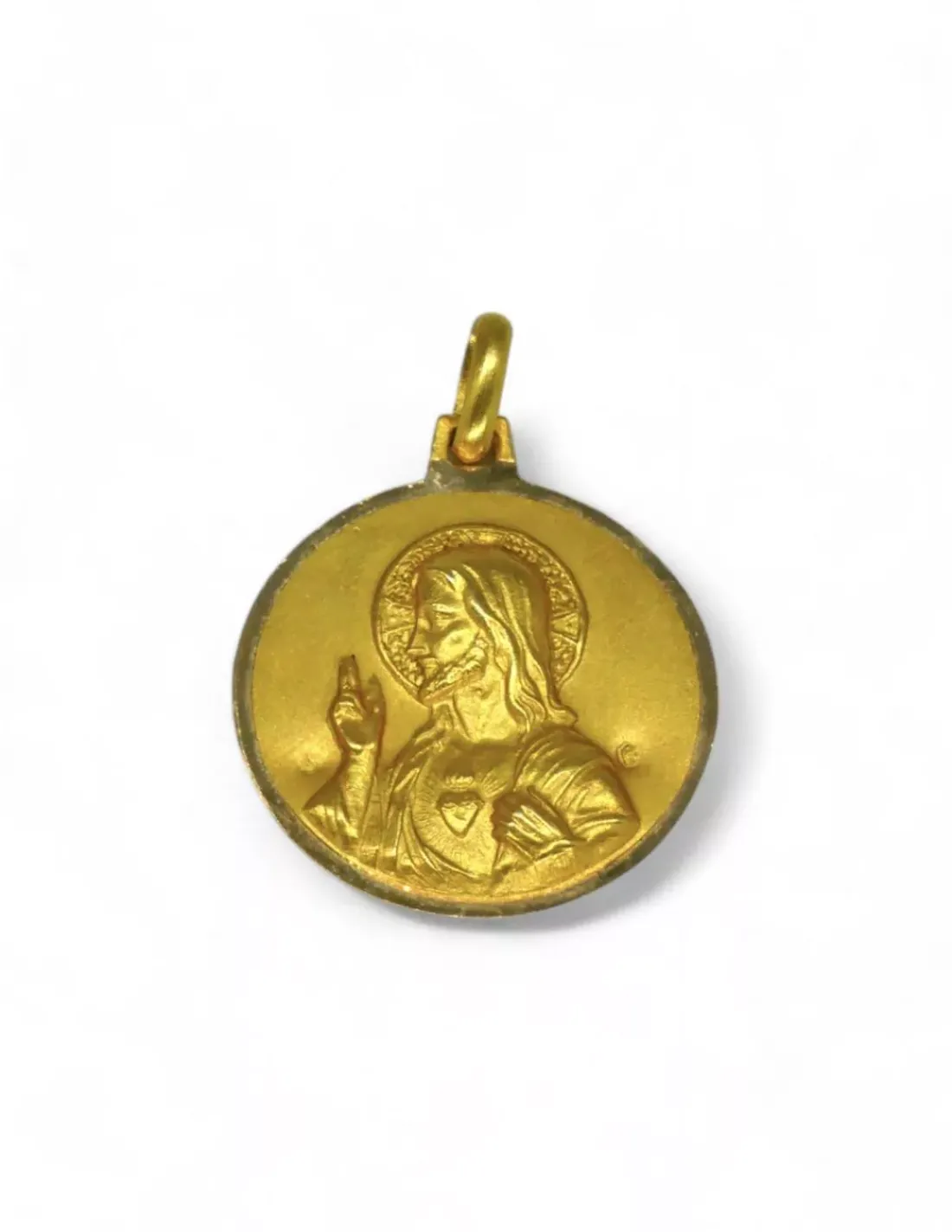 Outlet Escapulario Virgen del Carmen y Jesús oro 18k - 2cm Medalla De La Virgen | Colgante Con La Virgen
