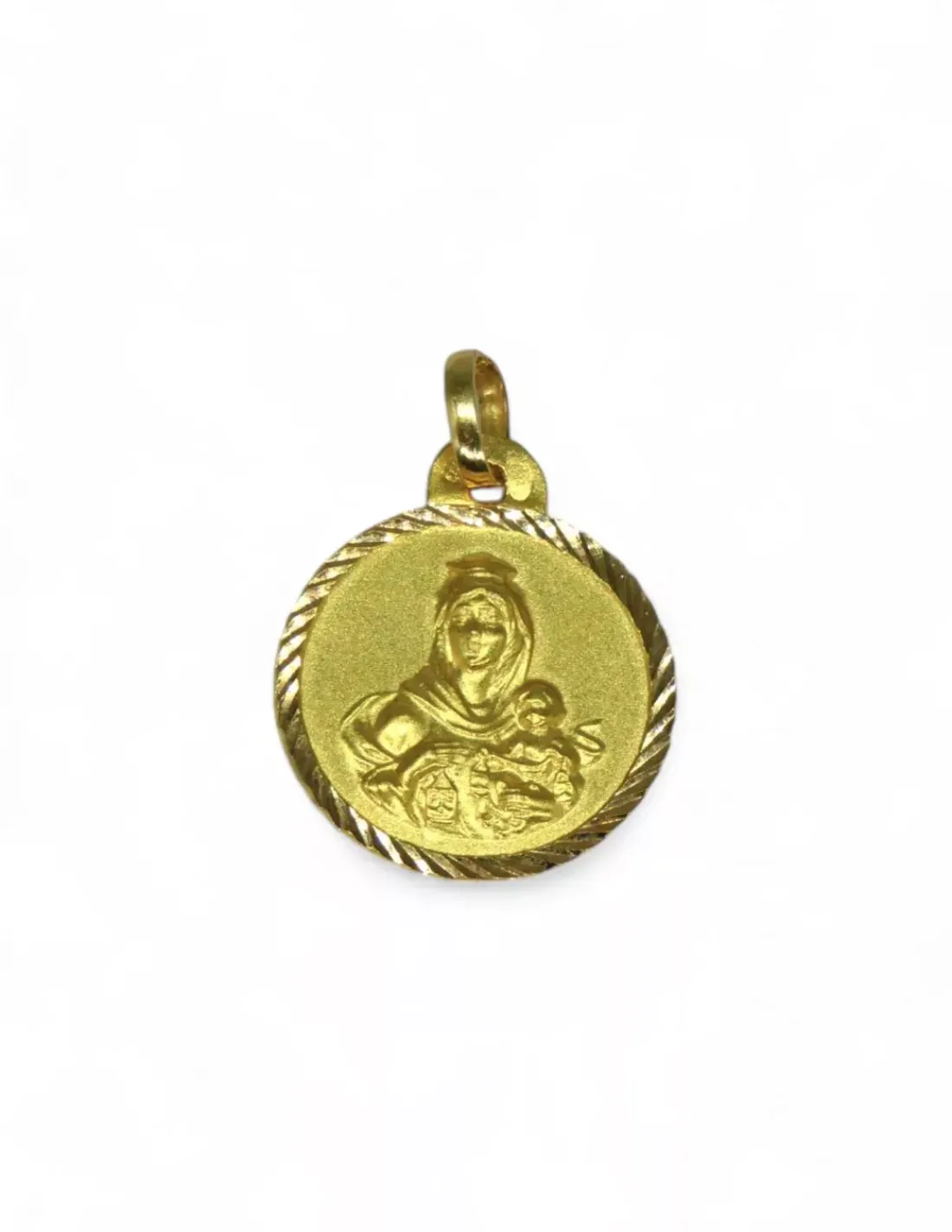 Hot Escapulario Virgen del Carmen y Sagrado corazón de Jesús oro 18k - 2cm Medalla De La Virgen | Medalla De Cristo