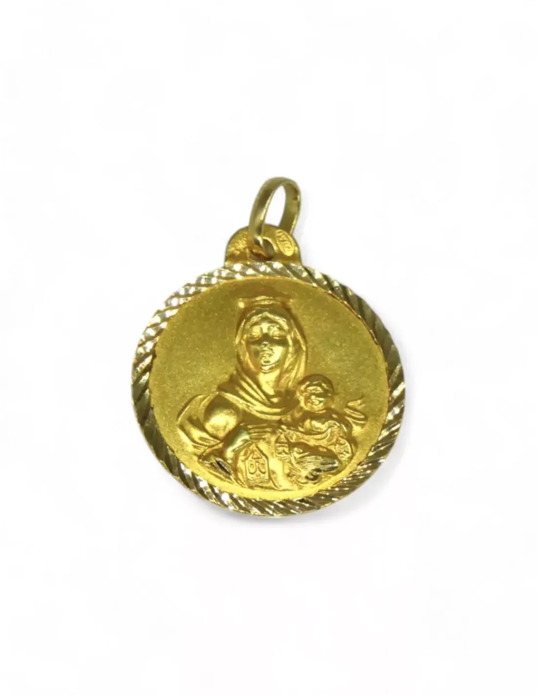 Store Escapulario Virgen del Carmen y Sagrado corazón de Jesús oro 18k - 2cm - 2,37gr Medalla De La Virgen | Medalla De Cristo