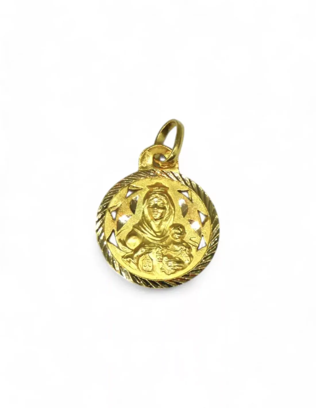Clearance Escapulario Virgen del Carmen y Sagrado Corazón de Jesús oro 18k - 2cm - 1,88gr Medalla De La Virgen | Medalla De Cristo
