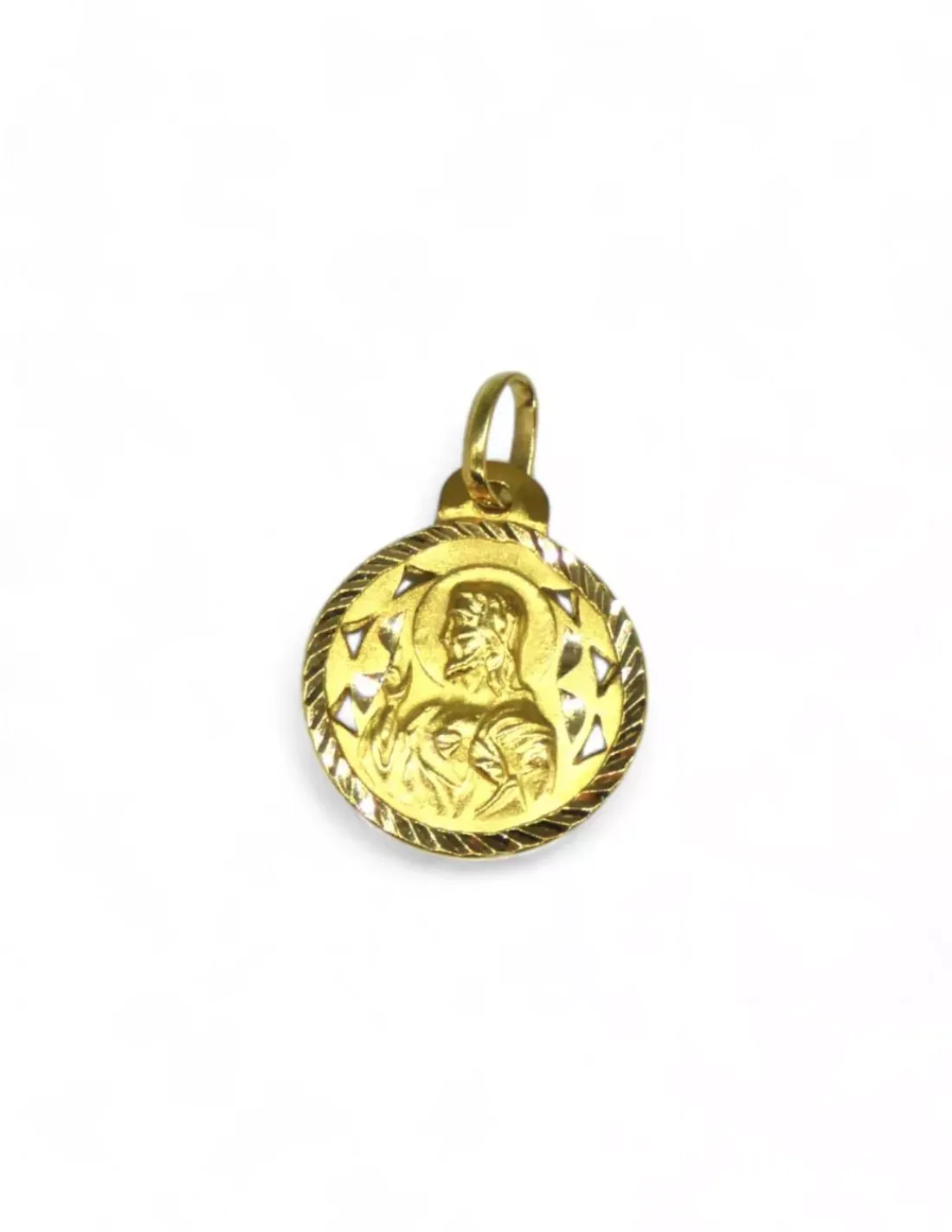 Clearance Escapulario Virgen del Carmen y Sagrado Corazón de Jesús oro 18k - 2cm - 1,88gr Medalla De La Virgen | Medalla De Cristo