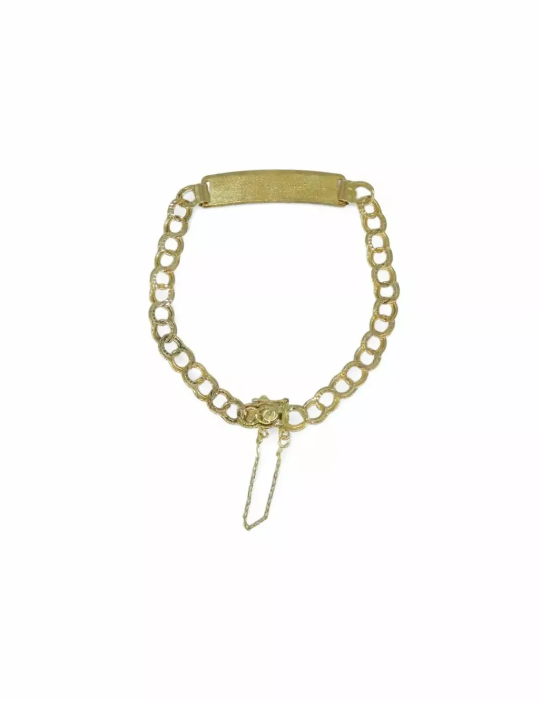 Best Sale Esclava eslabón love y placa satinada oro 18k - 20 cm Esclavas | Pulseras De Plata